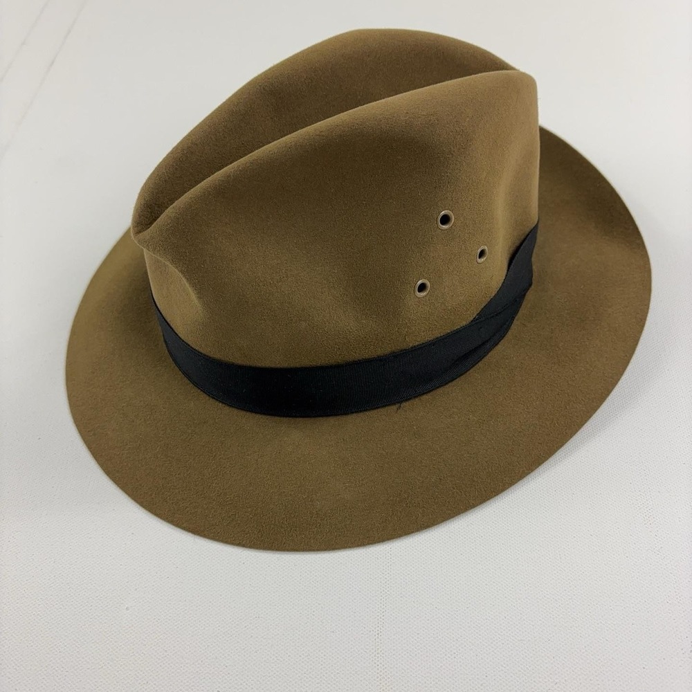 Stetson Hat Fedora Fitted Mens 7 Brown Safari Collection Felt Ventilated